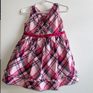 Girls Plaid Twill Dress